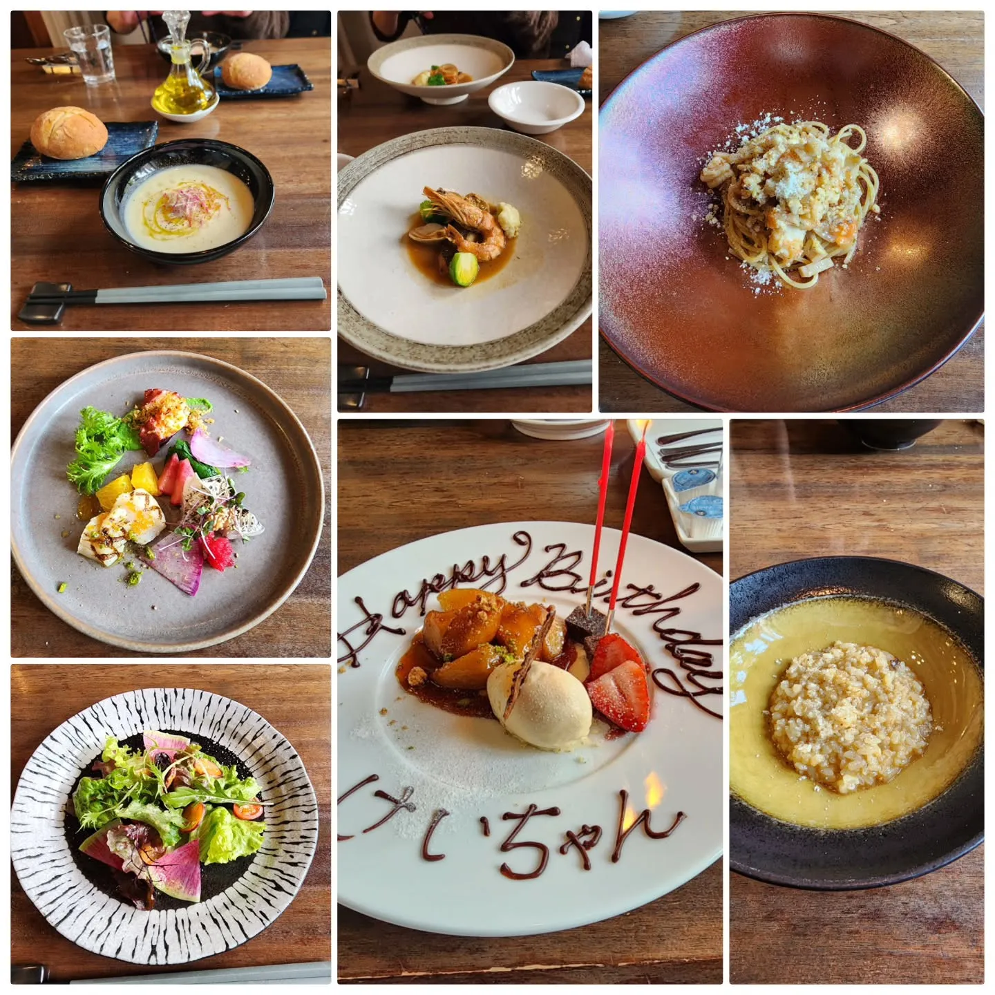 友達💓が1月の誕生日🍰を、イタリアンのお店で