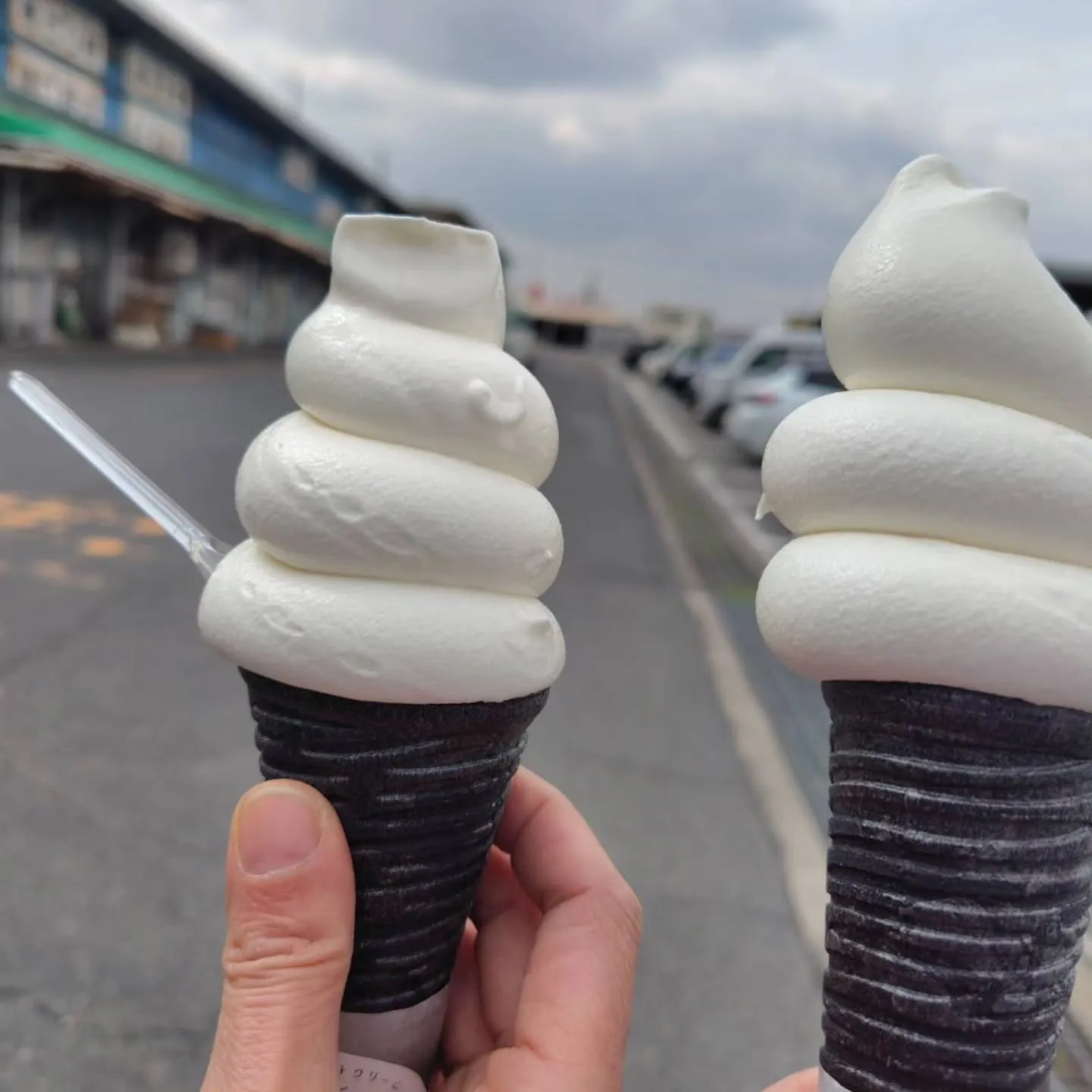 本日は、お客様と施術後に美味しいソフトクリーム🍦を食べに💕